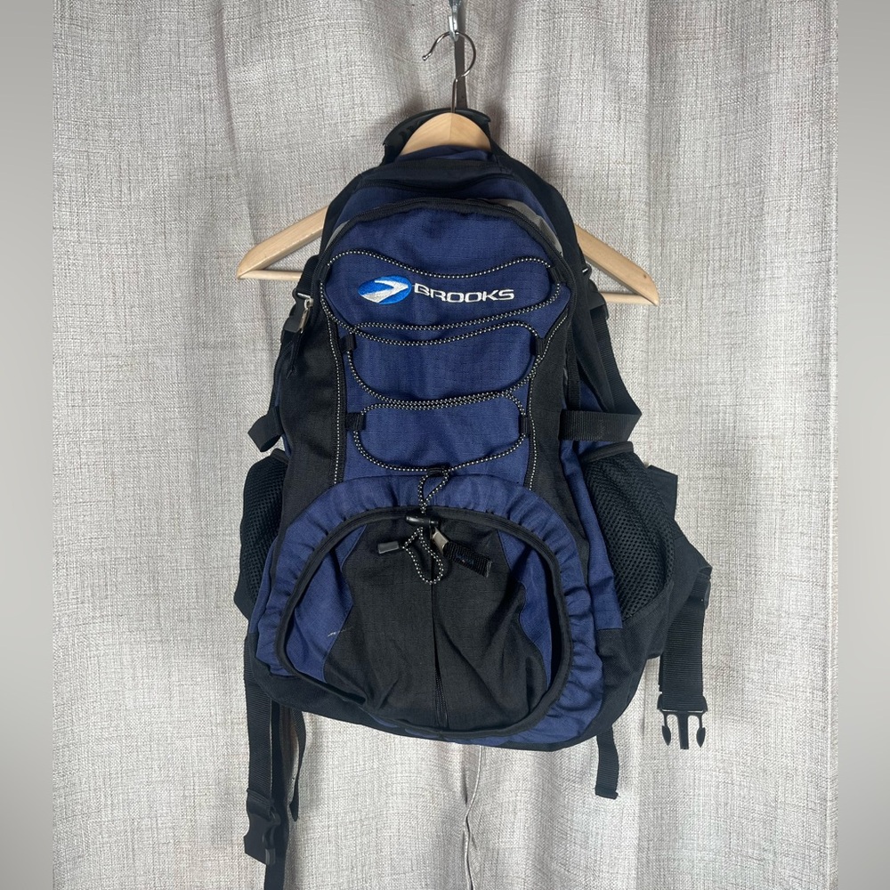 BROOKS Canvas Backpack Blue Black Bag Cycle Commute School Travel Run Hiking